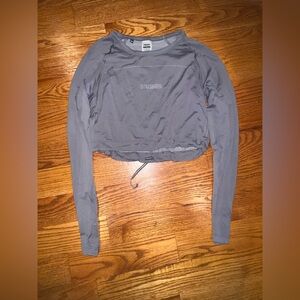 Gymshark Gray Cropped Long Sleeve Hoodie